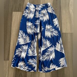 Santiki Blue and White Wide Leg Pants Size Large